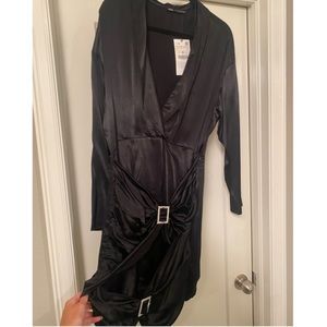 Zara silky diamond belt dress